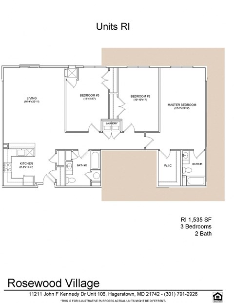 3 bed 2 bath RI(1) at Rosewood Village, Hagerstown, MD, 21742
